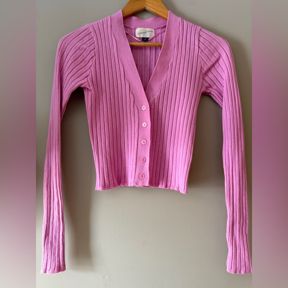 NWOT Universal Thread Pink Ribbed Cardigan Women’s size XS